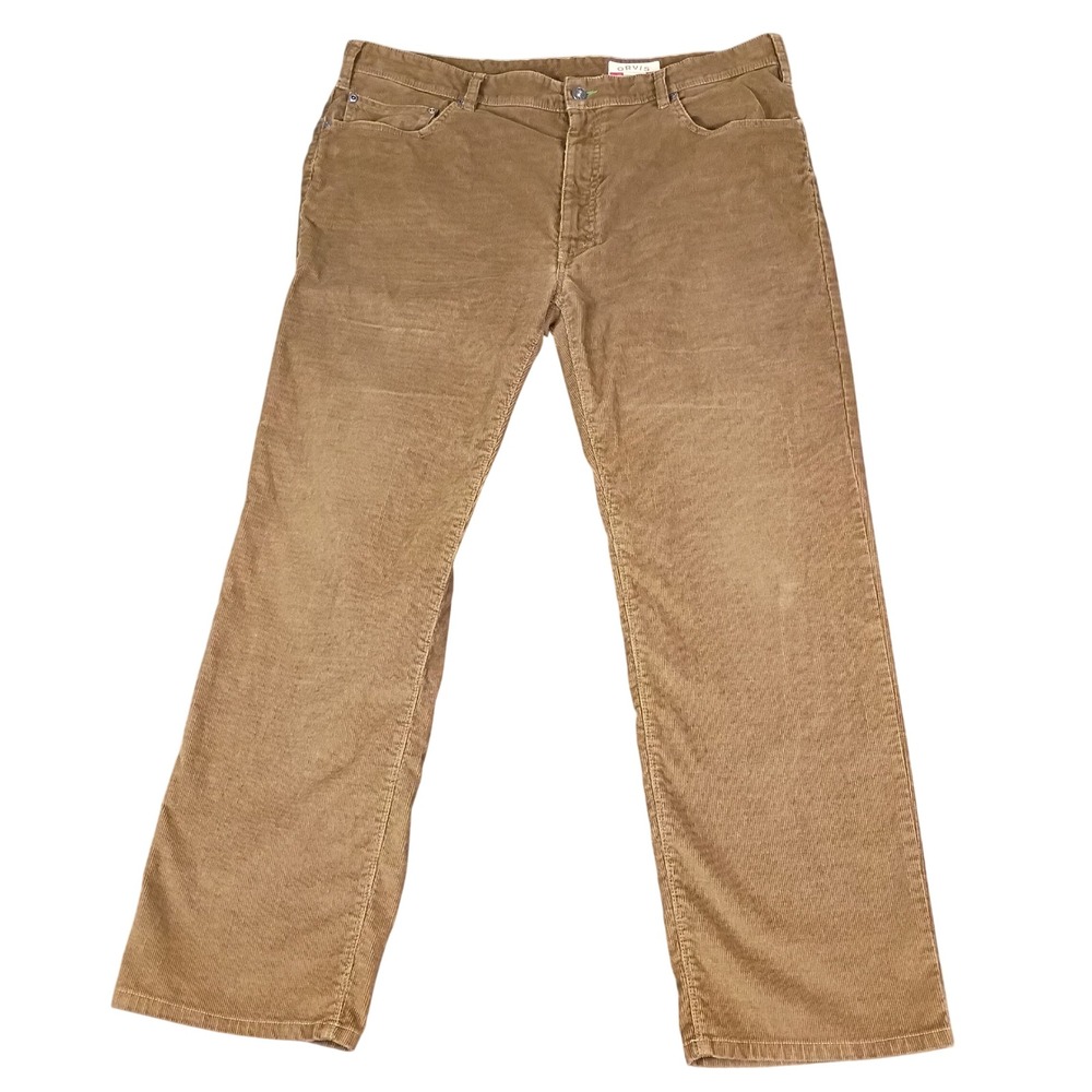 Orvis Mens Five Pocket Corduroy Pants 40x30 Brown Straight Leg Stretch